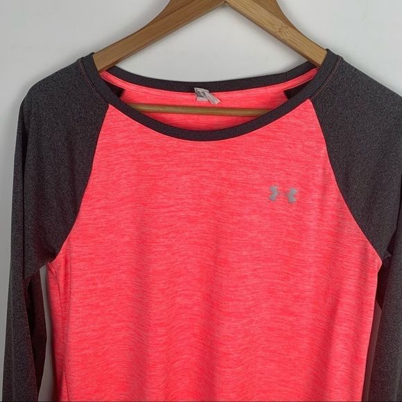 Under Armour Orange and Gray Baseball tee small - Picture 2 of 9